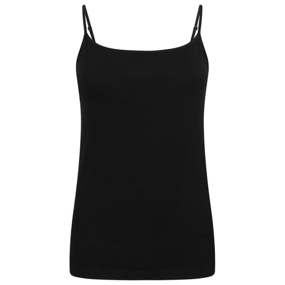 SF Womens/Ladies Feel Good Stretch Spaghetti Strap Camisole / Black